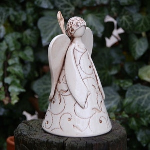 Ceramic Figure, Ceramic Angel, Ceramic Bell, Handbuilding Techniques, Gift, Christmas Angel image 4