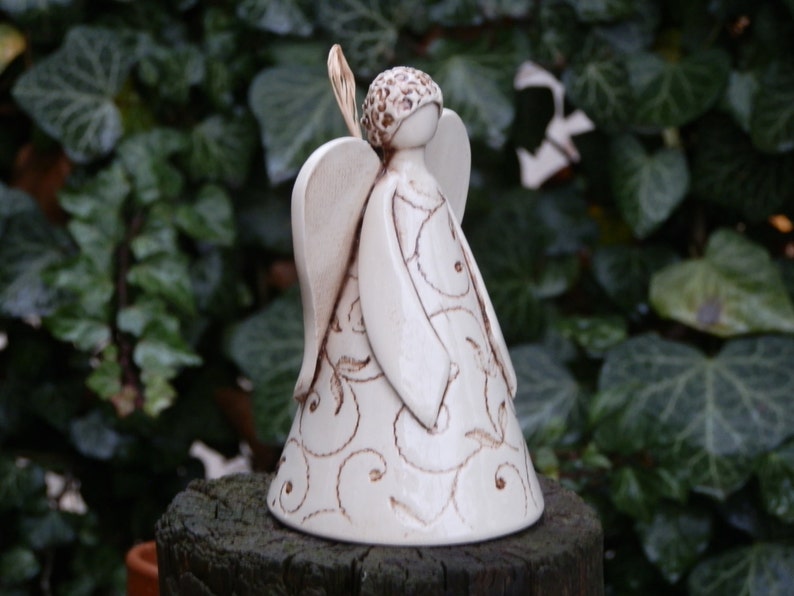 Ceramic Figure, Ceramic Angel, Ceramic Bell, Handbuilding Techniques, Gift, Christmas Angel image 4