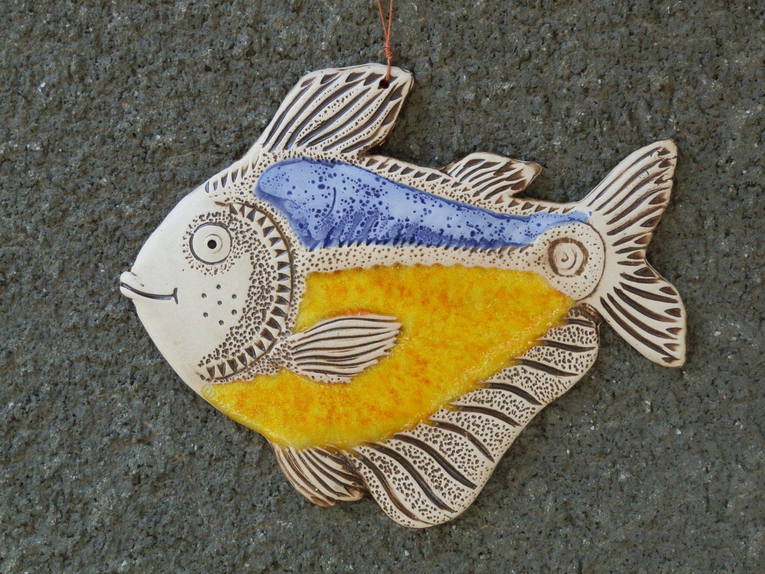 Fish Ceramic fish Fish tile Funny fish Ceramic tile Etsy
