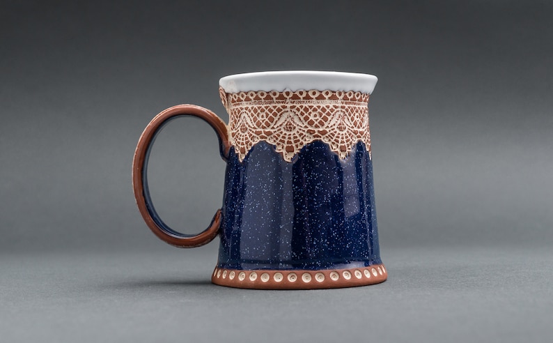 Mug en céramique, Mug à café, Mug à thé, Céramique et poterie, Mug bohème, Mug unique, Mug fait main, Cadeau de pendaison de crémaillère, Mug en poterie, Mug bleu image 10