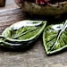 Set of four Small Ceramic Leaf Dish, Ring Dish, Tea Bag Holder, Earrings Holder, Ceramic Leaf, Candle Holder, Spoon Rest, Handmade Leaf 