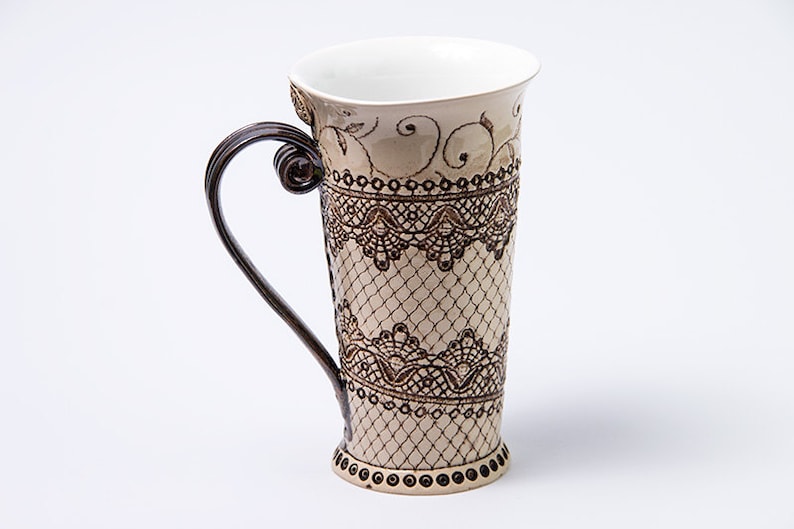 Ceramic Mug Tea Mug Handbuilding Techniques 16oz Mug Etsy