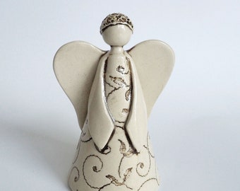 Ceramic Figure, Ceramic Angel, Ceramic Bell, Handbuilding Techniques, Gift, Christmas Angel