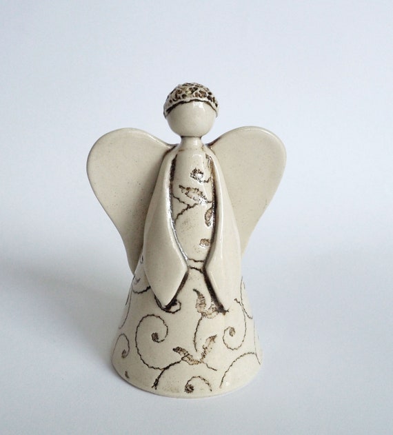 Ceramic Figure Ceramic Angel Ceramic Bell Handbuilding Etsy