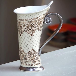 Ceramic Mug, Tea Mug,Handbuilding, Ceramics and pottery, Ceramic cup, Tea cup, Coffee cup, Coffee mug, Handmade mug, Unique mug, image 1