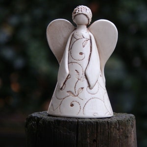 Ceramic Figure, Ceramic Angel, Ceramic Bell, Handbuilding Techniques, Gift, Christmas Angel image 5