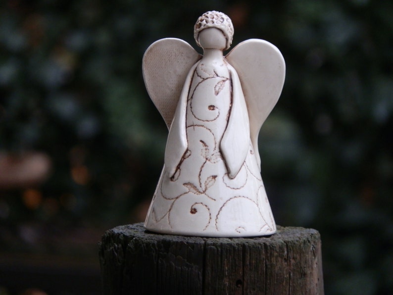 Ceramic Figure, Ceramic Angel, Ceramic Bell, Handbuilding Techniques, Gift, Christmas Angel image 5