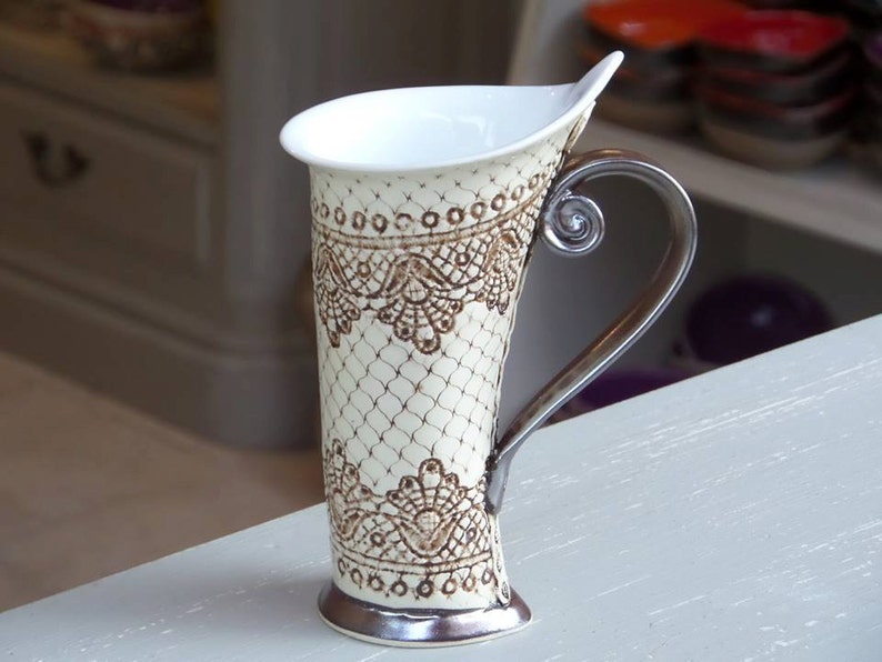 Ceramic Mug, Tea Mug,Handbuilding, Ceramics and pottery, Ceramic cup, Tea cup, Coffee cup, Coffee mug, Handmade mug, Unique mug, image 4