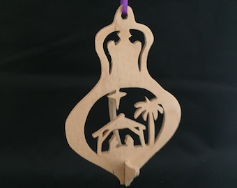 nativity ornament, scroll saw, handmade