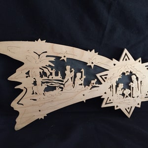 nativity scene, scroll saw