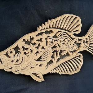 crappie, crappie fishing, crappie jigs, woodworking, handmade, scroll saw, fishing decor, wall art
