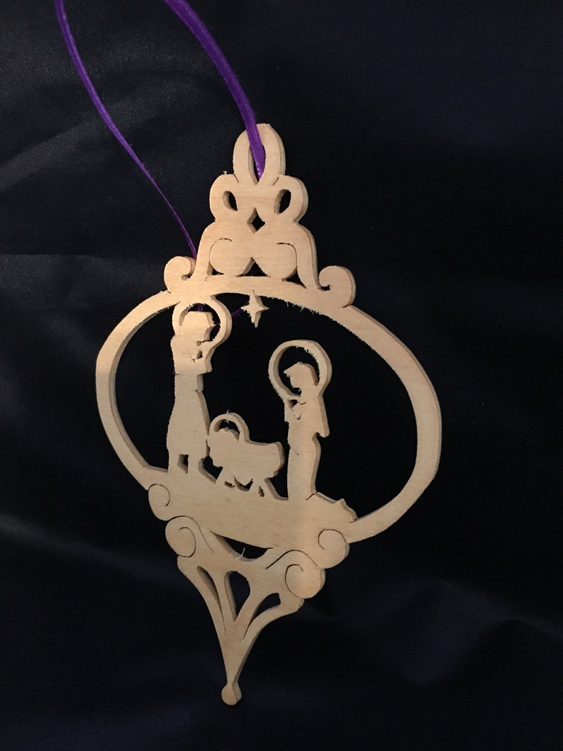 Scroll Saw Nativity Ornament, Handmade, Woodworking Etsy