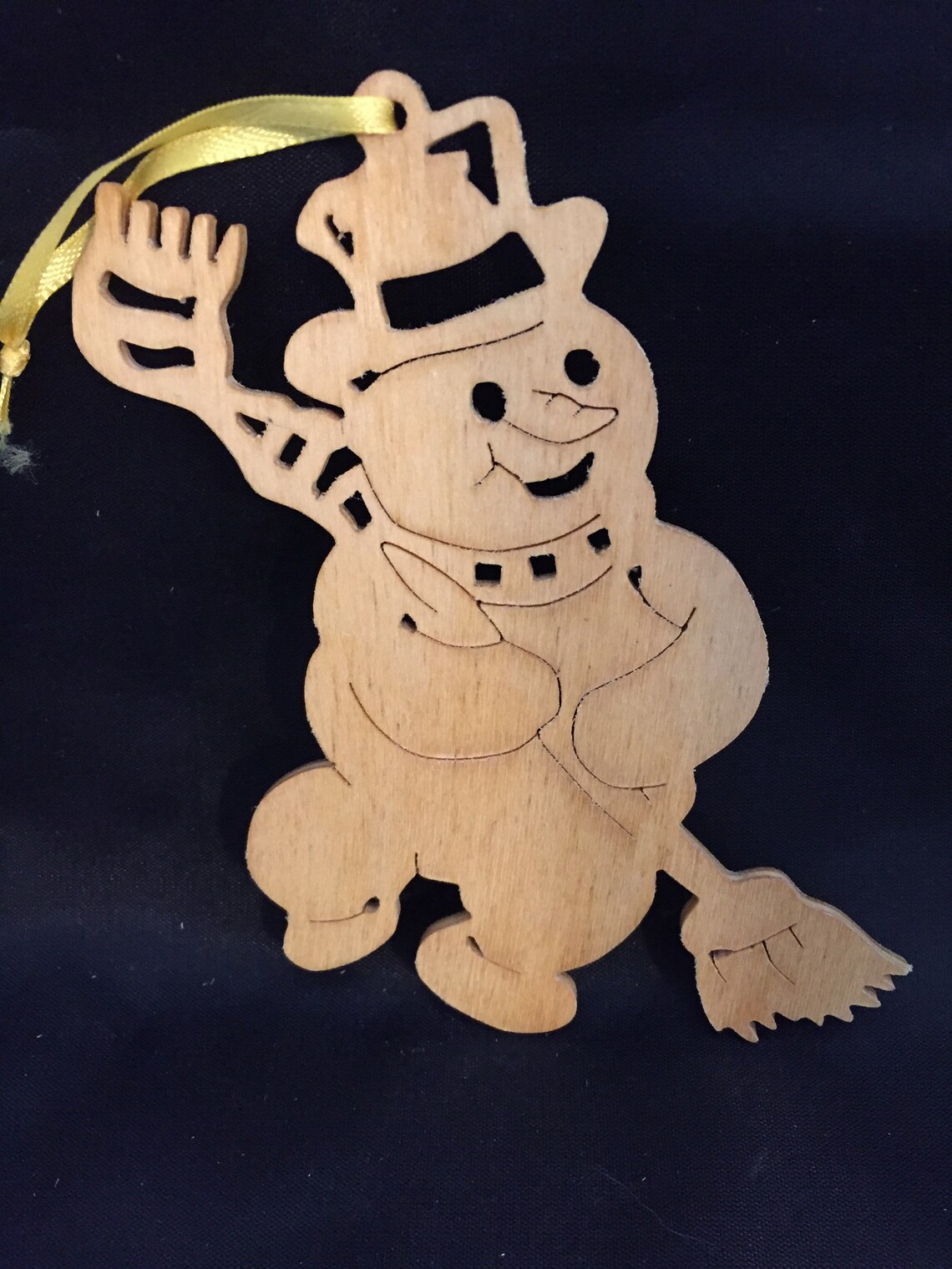 Snowman Scroll Saw Ornament Etsy