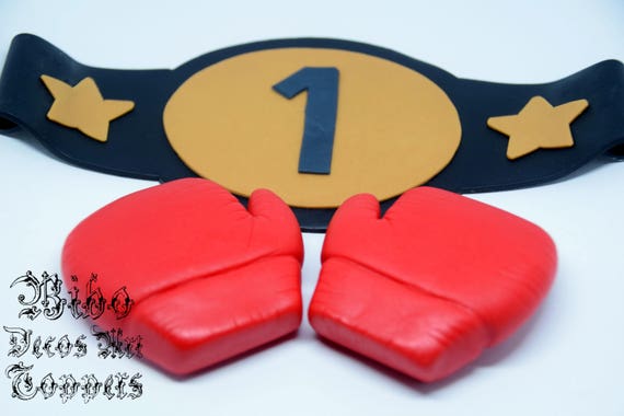 Edible 3d Boxing Gloves And Belt Cake Decoration Fondant Etsy