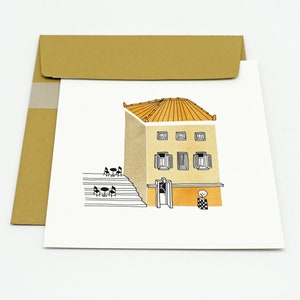 Cartolina + busta Plaka / Biglietto d'auguri / Architettura greca / Articoli di carta illustrati