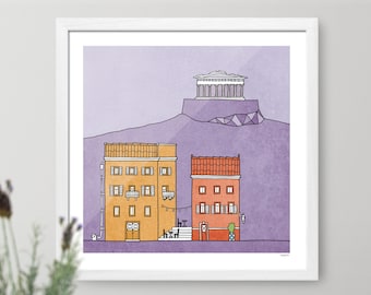 Athens #2 art print / Illustration / Wall art for travel lovers