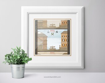 Rome art print / Illustration / Wall art for travel lovers