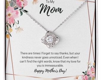 Mother's Day Personal Message Card Love Knot Necklace