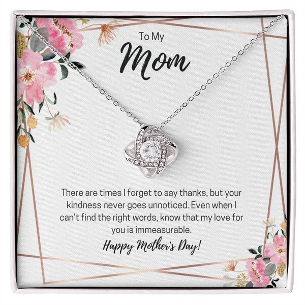 Mother's Day Personal Message Card Love Knot Necklace