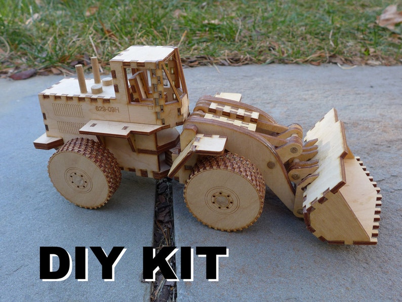 Laser Cut Wood Front End Loader Toy Kit Build It Yourself - Etsy