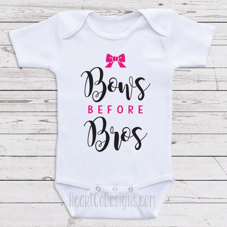 Baby Girl Clothes Bows Before Bros Funny One Piece Etsy Baby Girl Clothes Bows Before Bros Funny One Piece Etsy