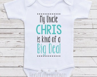 Personalized Baby Clothes, "My Uncle Is" Short or Long Sleeve Baby Onesies for Boys or Girls- Baby Shower Gifts, Baby Clothes  D36