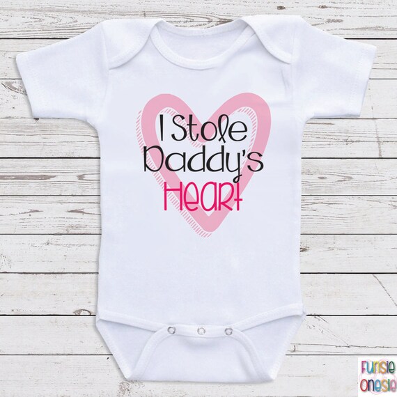 Cute Baby Girl Clothes I Stole Daddys Heart Etsy