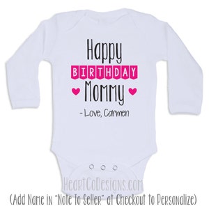 Personalized Birthday Baby Clothes Happy Birthday Mommy Custom Baby One Piece, Gifts For Mom, Newborn Clothing Baby Clothes N11 image 2