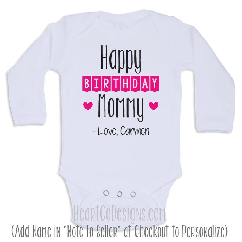 Personalized Birthday Baby Clothes Happy Birthday Mommy Custom Baby One Piece, Gifts For Mom, Newborn Clothing Baby Clothes N11 image 2