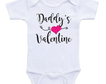 Valentines Day Baby Clothes " Daddy's Valentine" One Piece Baby Shirts, Baby Bodysuits, Newborn Clothing Baby Clothes L16