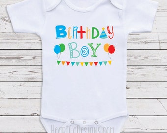 Birthday Boy Baby One Piece Shirt - First Birthday Baby Clothes N14