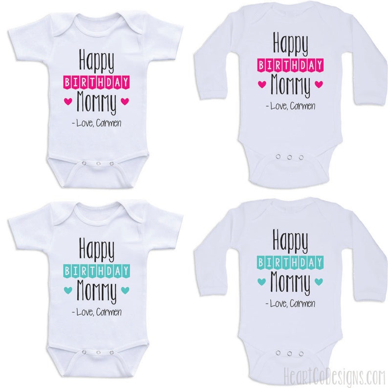 Personalized Birthday Baby Clothes Happy Birthday Mommy Custom Baby One Piece, Gifts For Mom, Newborn Clothing Baby Clothes N11 image 3