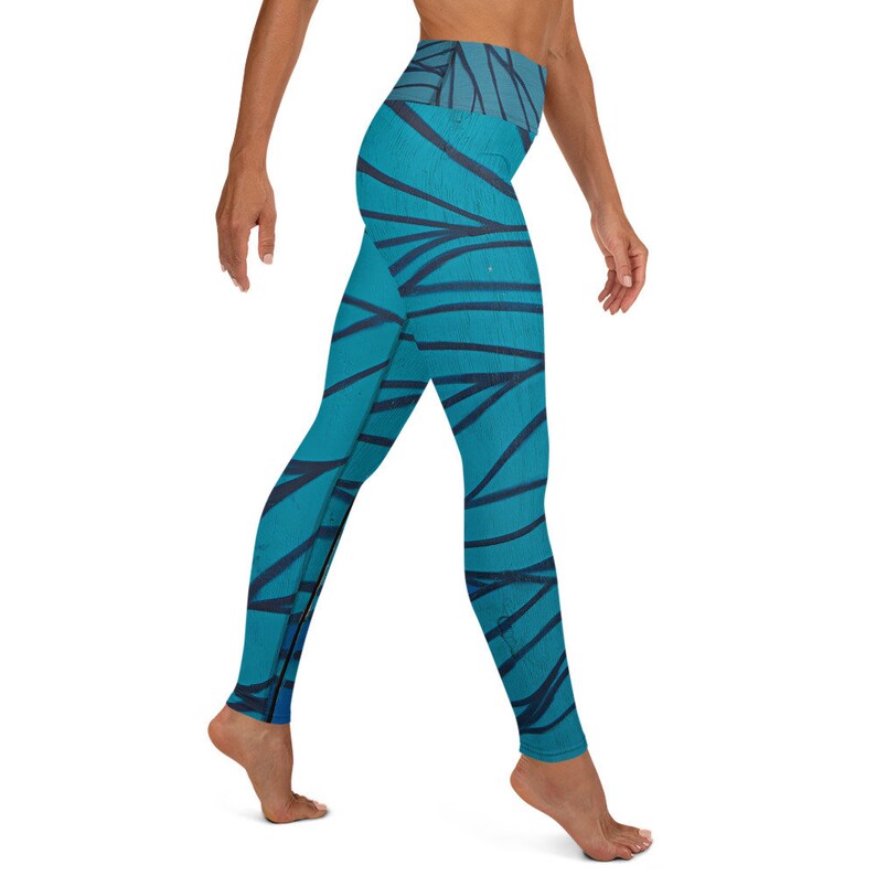 Blue Hair Graffiti High Waisted Leggings