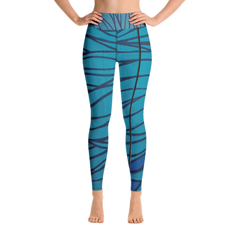 Blue Hair Graffiti High Waisted Leggings
