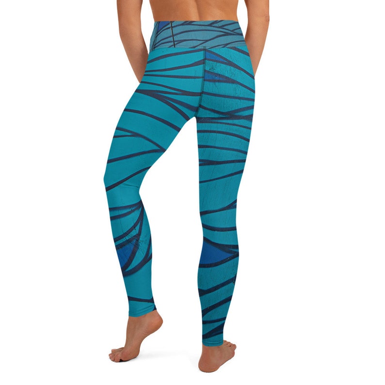 Blue Hair Graffiti High Waisted Leggings