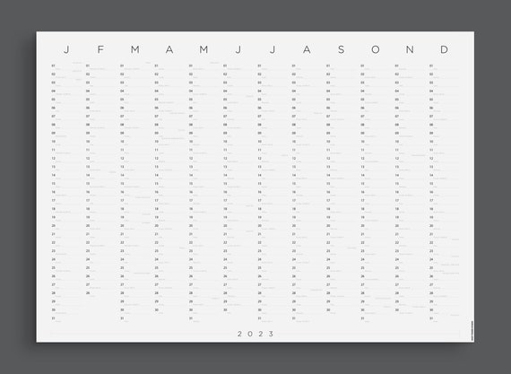 Calendrier 2023 Format A1 Form Landscape 2023 Wall Planner A1 Or A2 Paper Size | Etsy