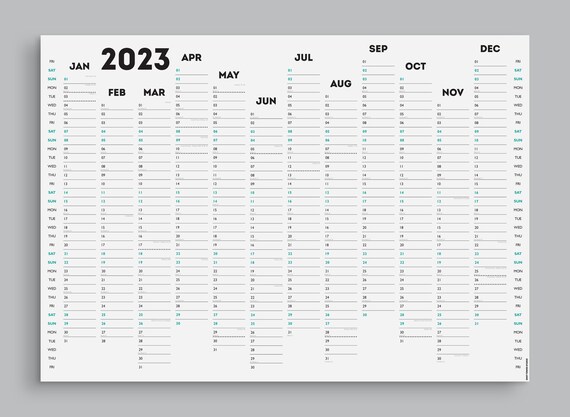 Calendrier 2023 Format A1 White Out 2023 Wall Planner A1 Or A2 Paper Size | Etsy