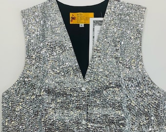silver sequin vest top