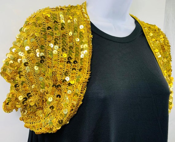 Gold Sequin Shrug - Cropped Sequin Bolero - Vinta… - image 1