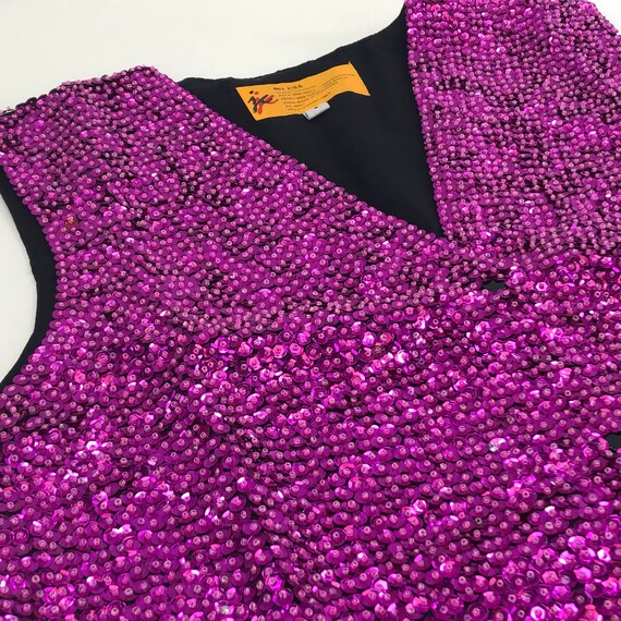 Fuchsia Sequin Vest - image 3