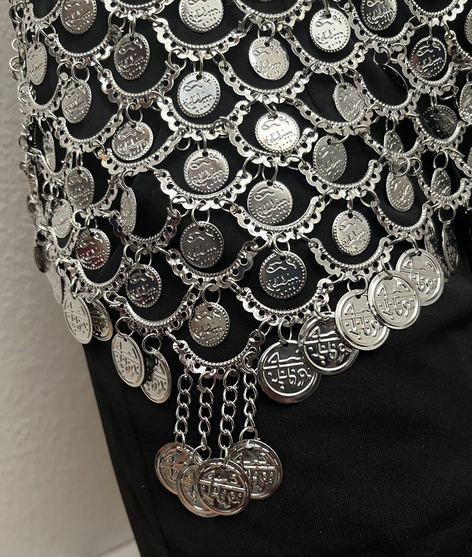 Triangle Silver Coin Belt Tribal Belly Dance Coin Belt With - Etsy