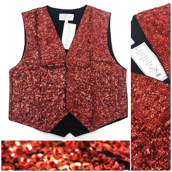 Red Sequin Vest - Gem