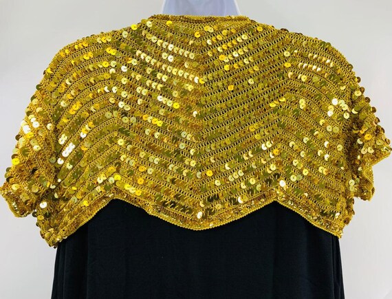 Gold Sequin Shrug - Cropped Sequin Bolero - Vinta… - image 3