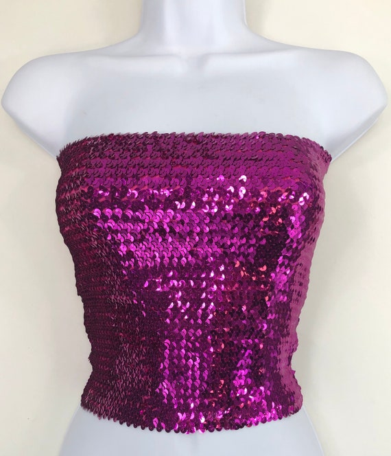 Fuchsia Sequined Tube Top