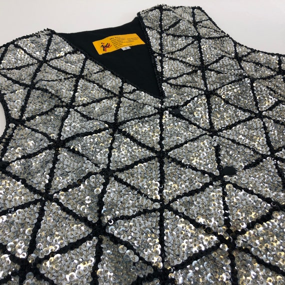 Silver Triangle Sequin Vest - image 4