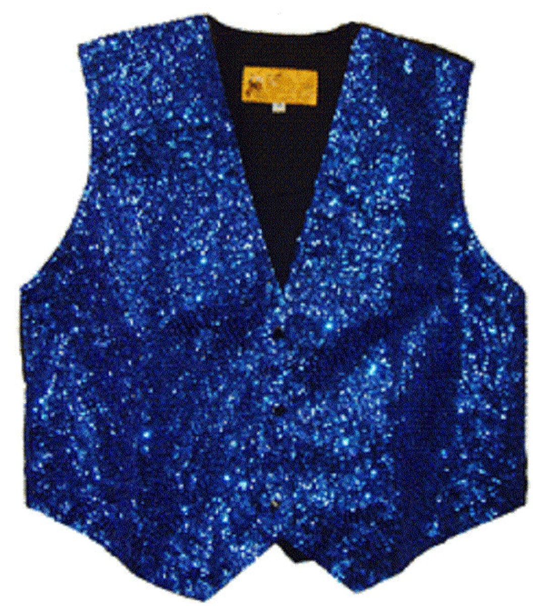 Royal Blue Sequin Vest 43 Etsy