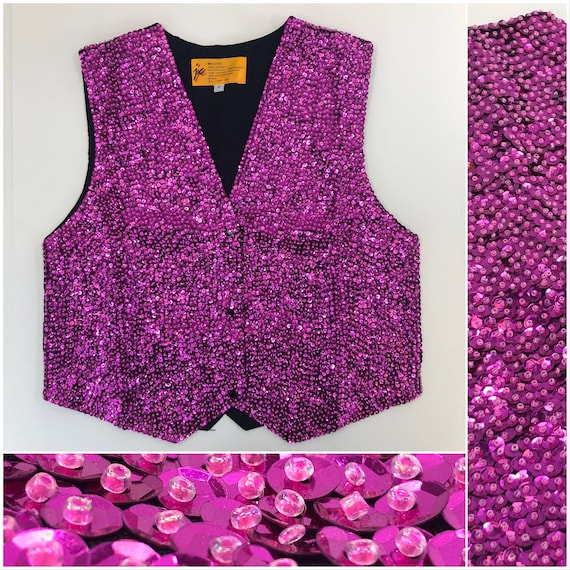 Fuchsia Sequin Vest - Gem