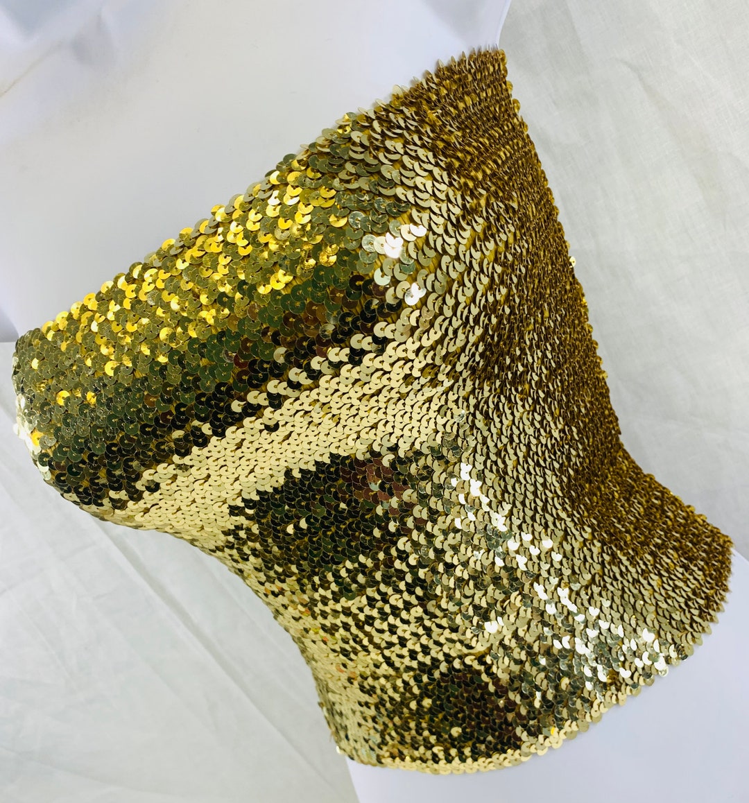 Gold Sequin Tube Top Etsy