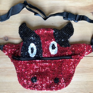 Pailletten Bauchtasche RICH RED Etsy
