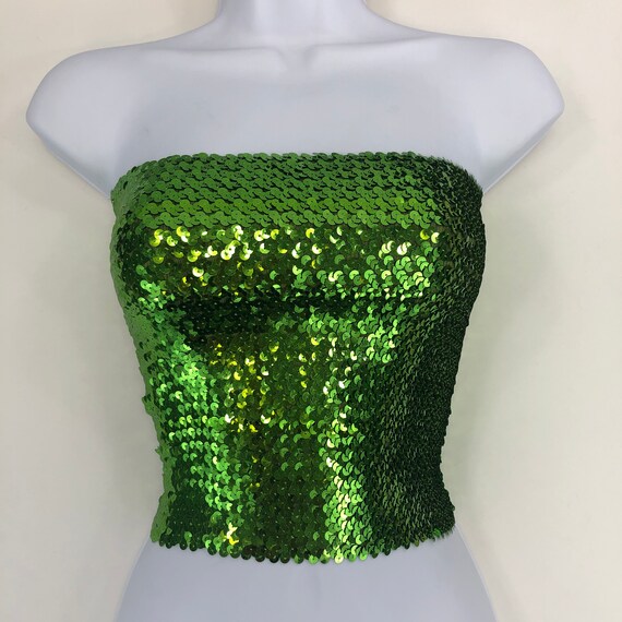lime green sequin top